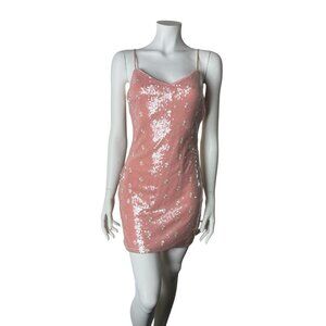 Yilibasha Womens Daisy Sequin Dress Ballet Pink Lace Sequin XS